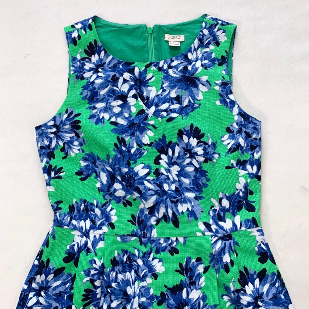 J. Crew Printed Textured Cotton Dress Size 00 - Picture 5 of 9
